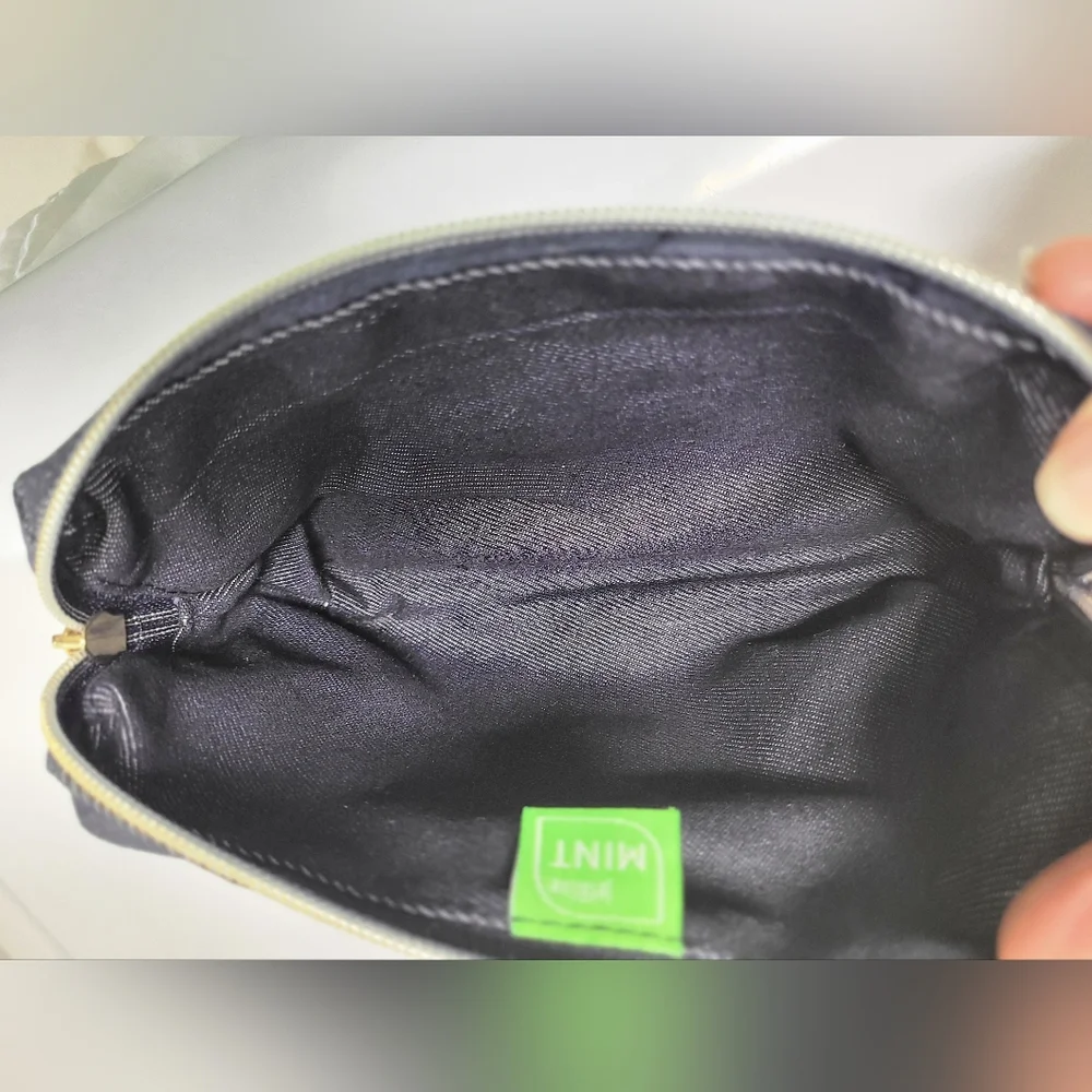 Douglas Hayward London Signature Dark Wash Denim Makeup Accessory Bag